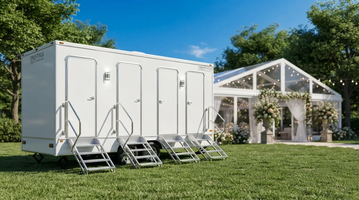 4 stall restroom trailer from our Everett fleet
